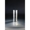 CC Home Furnishings 12" Metallic Silver and Clear Striped Cylindrical Glass Flower Vase